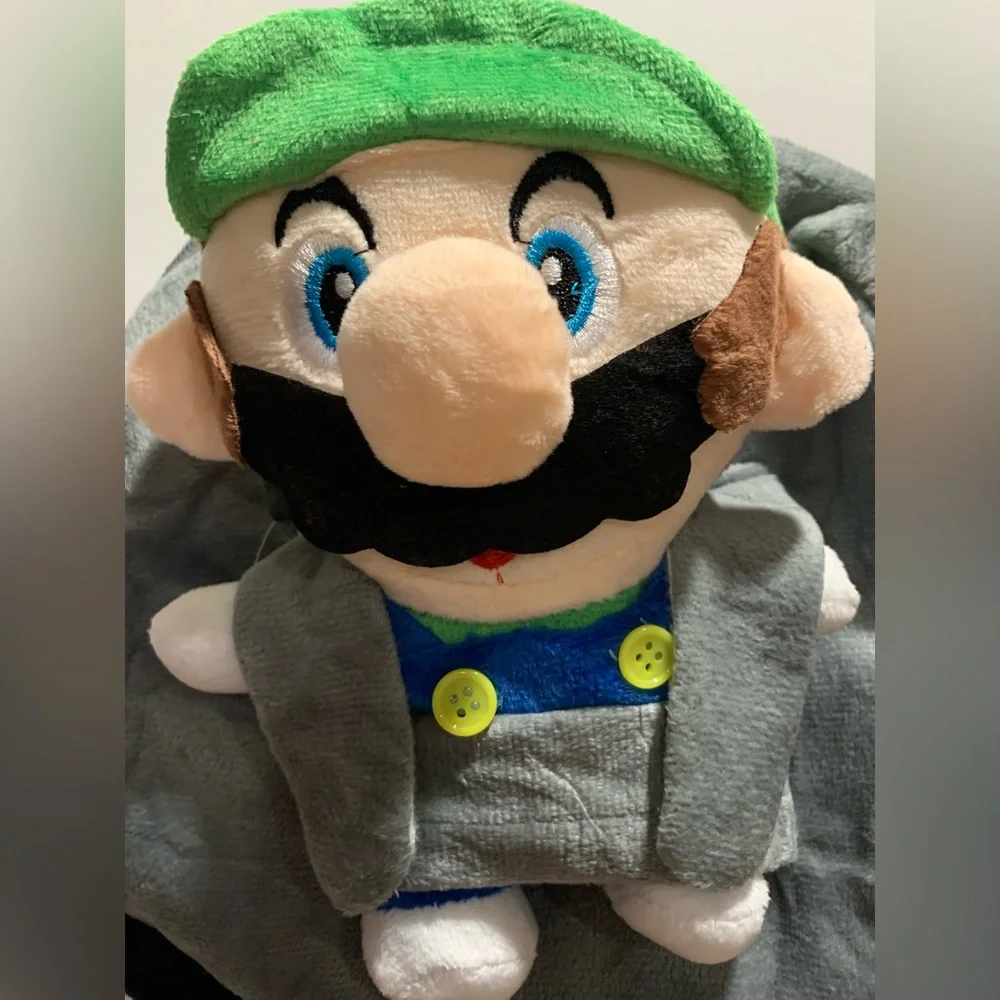 Luigi Bag Super Mario Bros Luigi Soft Small Bag-pack. Luigi plush Bag - Picture 2 of 4